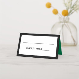 Tarjeta De Asiento Elegante verde negro, blanco y chamrock