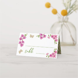 Tarjeta De Asiento Elegante y Delicado Orquídeas Púrpura Bohemias