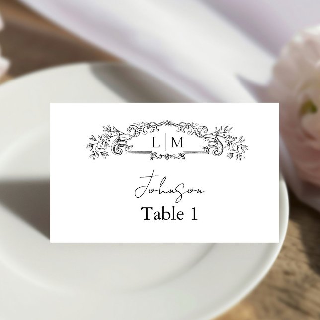 Tarjeta De Asiento Elegante y Moda escudo botánico Boda (Subido por el creador)