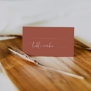 Tarjeta De Asiento Elegante y moderno boda de arcilla roja