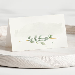 Tarjeta De Asiento Elegante y moderno color de agua hoja de vegetació