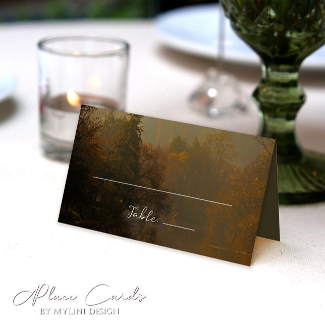 Tarjeta De Asiento Elegante y moderno matrimonio rústico de otoño (Subido por el creador)