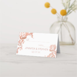 Tarjeta De Asiento Elegante y moderno Rosa Gold Floral Place Cards