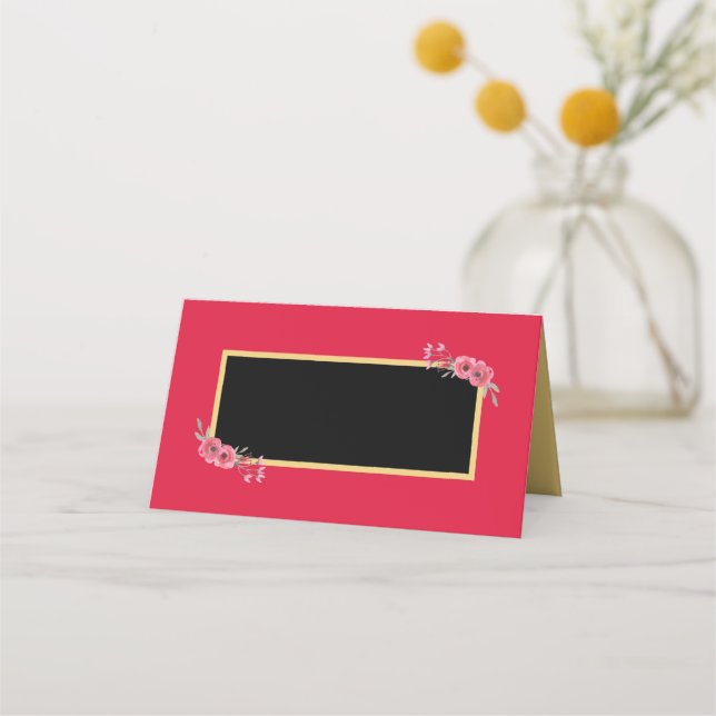 Tarjeta De Asiento Elegante y rosa Moda con flores acuáticas (Anverso)