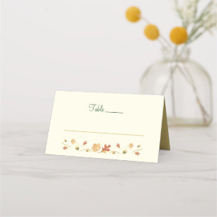 Tarjeta De Asiento Elegantes hojas otoñales