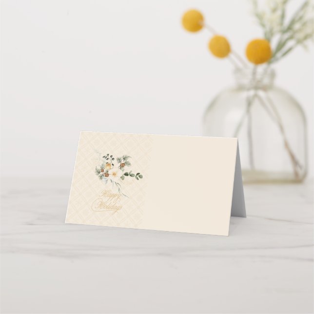 Tarjeta De Asiento Elegantes Navidades Entreteniendo bandeja de servi (Anverso)