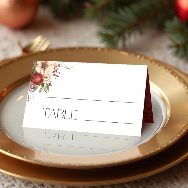 Tarjeta De Asiento Elegantes Navidades Floral de Invierno (Subido por el creador)