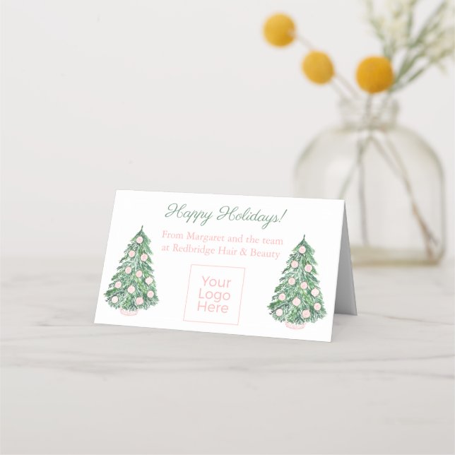 Tarjeta De Asiento Elegantes Navidades Marketing Bag Topper Card (Anverso)
