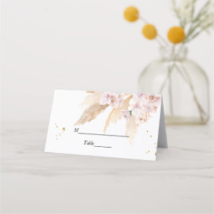 Tarjeta De Asiento Elegantes orquídeas y marcos de belleza de pampas