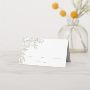 Tarjeta De Asiento Elegantes Rosas de la Vintage floral Trellis Sage 