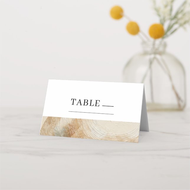 Tarjeta De Asiento Elementos Bohemios Boho Neutros Aéreos Naturales (Anverso)