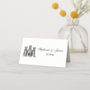 Tarjeta De Asiento Emblema de Castillo Heráldico Antiguo Escudo de Ar