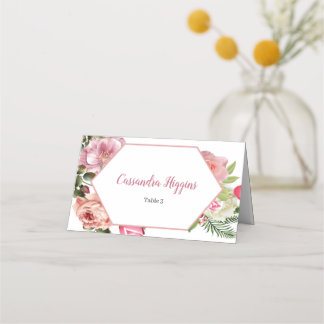 Tarjeta De Asiento Encantador Asiento de Nombre de Invitado Floral He