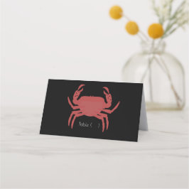 Tarjeta De Asiento Ensayo de Boda Minimalista de Cangrejo Negro