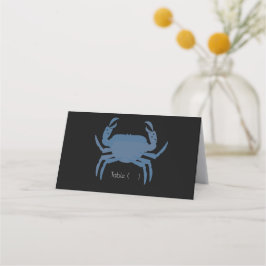 Tarjeta De Asiento Ensayo de boda minimalista de cangrejo negro