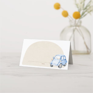 Tarjeta De Asiento Es un niño azul Boho Baby Shower Car Toy