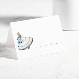 Tarjeta De Asiento Es un niño juguete de Boho Azul