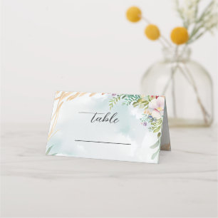 Tarjeta De Asiento Escena de boda de verano en la playa con acuarela 