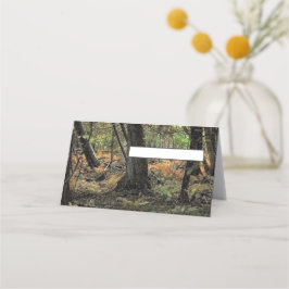 Tarjeta De Asiento Escenario forestal de otoño