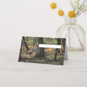 Tarjeta De Asiento Escenario forestal de otoño