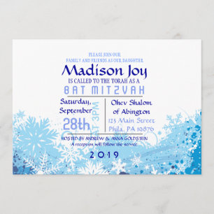 Tarjeta de asiento Escort Bat Mitzvah Bar FROZEN