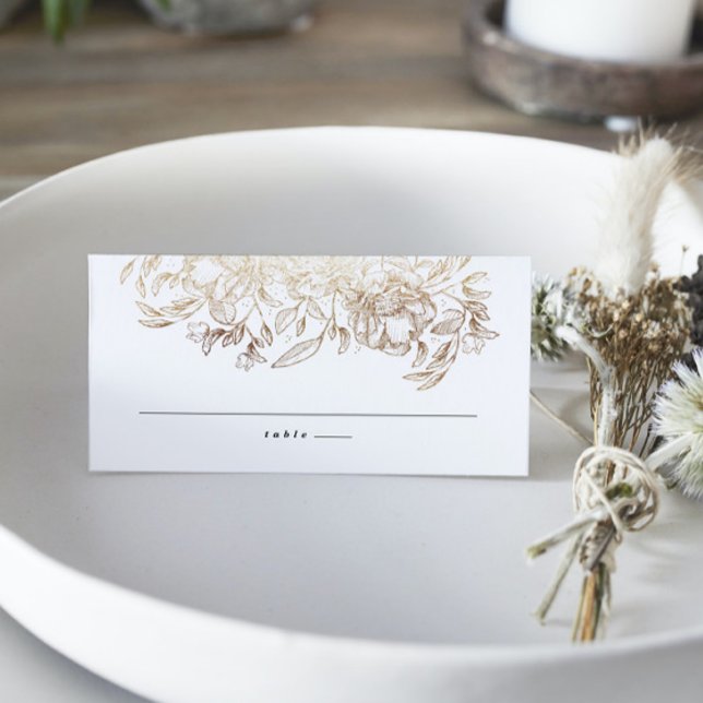 Tarjeta De Asiento Escort Boda botánico de mano elegante (Subido por el creador)