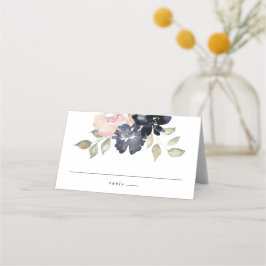 Tarjeta De Asiento Escort Boda Florals de la Marina de color de agua