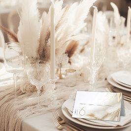 Tarjeta De Asiento Escort | Elegantes pampas bohemias de oro