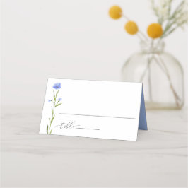 Tarjeta De Asiento Escort invitado Boda de Flor Azul