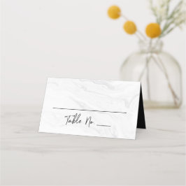 Tarjeta De Asiento Escritura de mármol blanco moderno | Boda