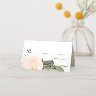 Tarjeta De Asiento Escritura Elegante Rosa De Peach Pale Boda