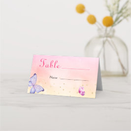 Tarjeta De Asiento Estamos Encantados De Conocerle A Mariposa Baby Sh