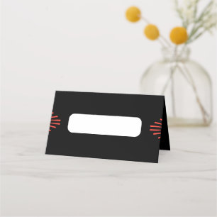 Tarjeta De Asiento Estilo retro simple Tabla negra y rosa rojo