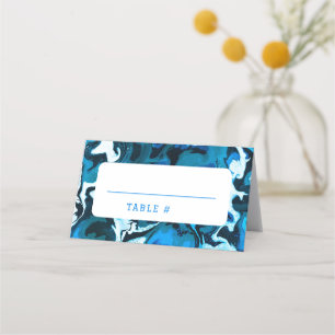 Tarjeta De Asiento Estrella azul de mármol de David Personalizado Bar