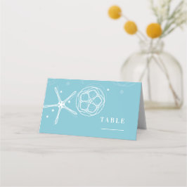 Tarjeta De Asiento Estrella de mar perla blanca elegante boda de play