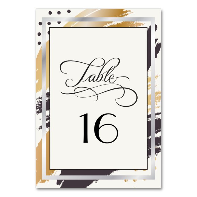 Tarjeta de asiento | Estroques modernos de pintura (Anverso)