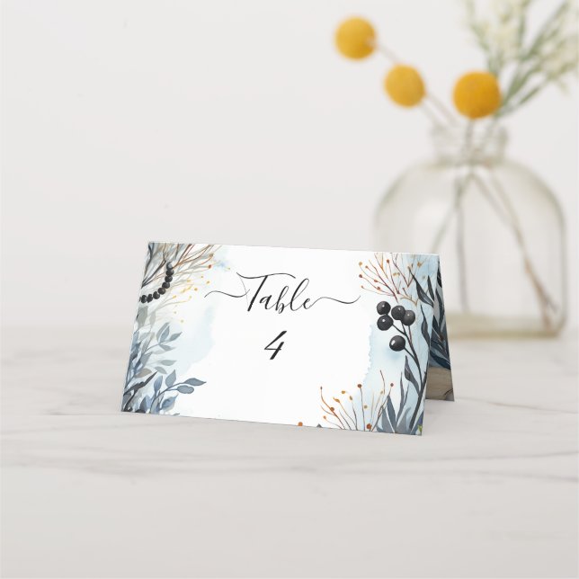 Tarjeta De Asiento Ethereal Delicate Watercolor Serene Foliage (Anverso)