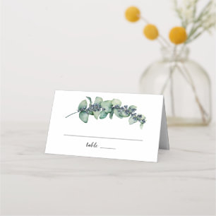 Tarjeta De Asiento Eucalyptus Berry Boda en monograma botánico