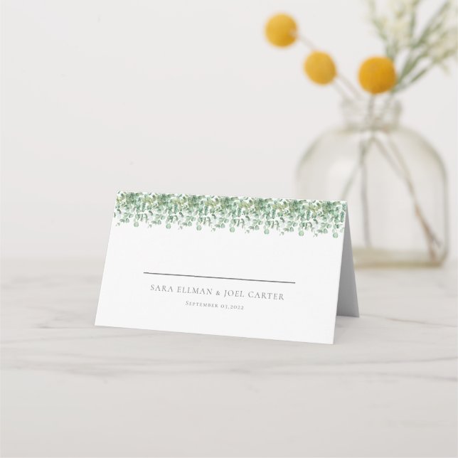 Tarjeta De Asiento Eucalyptus Boda (Anverso)