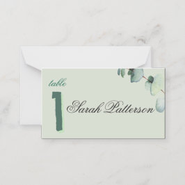 Tarjeta De Asiento Eucalyptus Elegante Boda Botánico Verde