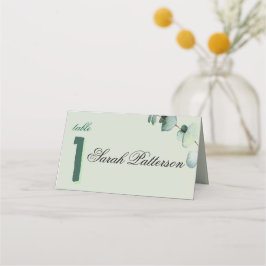 Tarjeta De Asiento Eucalyptus Elegante Boda Botánico Verde