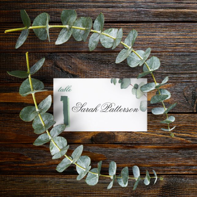 Tarjeta De Asiento Eucalyptus Elegante Boda Botánico Verde (Subido por el creador)