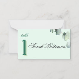 Tarjeta De Asiento Eucalyptus Elegante Boda Botánico Verde