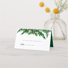 Tarjeta De Asiento Eucalyptus Foliage Rústico Blanco Verde