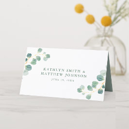 Tarjeta De Asiento Eucalyptus Greenery Boda de verano elegante y mode