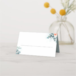 Tarjeta De Asiento Eucalyptus Greenery Branches Watercolor Boda