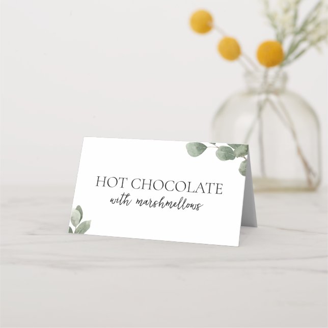 Tarjeta De Asiento Eucalyptus Greenery Buffet Bridal Shower Food (Anverso)
