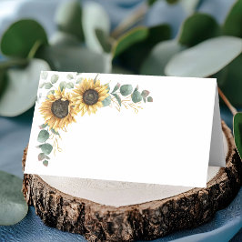 Tarjeta De Asiento Eucalyptus Greenery Floral Sunflower Boda