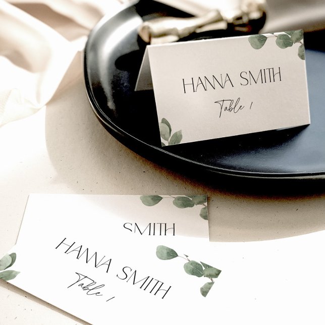 Tarjeta De Asiento Eucalyptus Greenery Name Seasage Green (Subido por el creador)