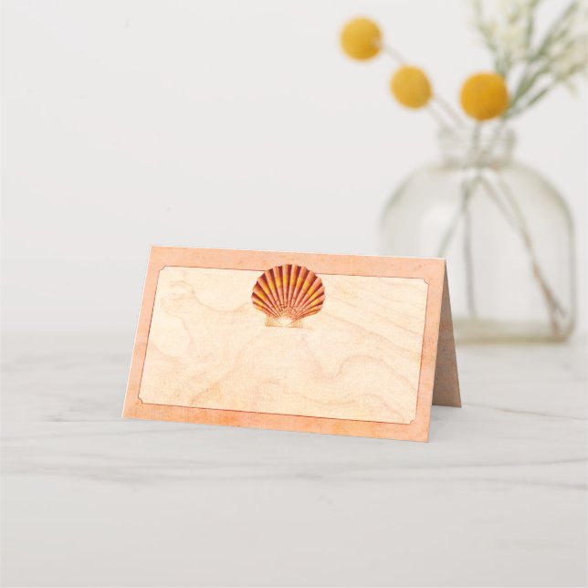 Tarjeta De Asiento Evento de compromiso de boda elegante de Beach Sea (Anverso)